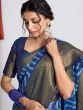 Blue Zig Zag Printed Casual Saree