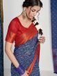 Blue Casual Wear Saree With Prints