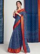 Blue Casual Wear Saree With Prints