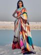 Multicolor Printed Saree In Satin