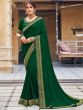 Green Thread Embroidered Border Saree