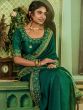 Green Shaded Georgette Saree With Embroidery