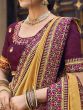 Yellow Wedding Wear Saree With Embroidery