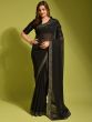 Black Sequins Embroidered Saree In Georgette