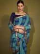 Blue Bandhani Printed Saree In Georgette