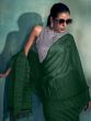 Green Crushed Pary Wear Saree In Georgette