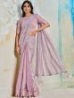 Pink Satin Saree With Pleated Pallu