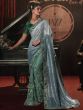 Green Cocktail Heavy Stone Work Net Saree