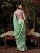 Green Floral Weaving Casual Saree In Dola Silk