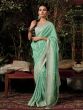 Green Floral Weaving Casual Saree In Dola Silk