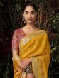 Yellow Weaving Dola Silk Saree With Blouse