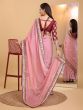 Pink Organza Casual Saree In Zari Embroidery