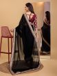 Black Zari Embroidered Festive Saree In Organza