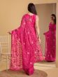 Pink Sequins Work Silk Saree With Blouse