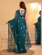 Blue Casual Wear Silk Saree In Sequins Work