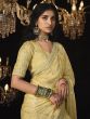 Butter Yellow Stone Embellished Saree In Shimmer Silk