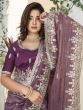 Onion Purple Wedding Zari Embellished Soft Silk Saree