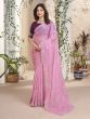 Pink Crystal Silk Saree In Stone Work Embellishments