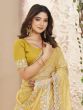 Mustard Yellow Sequins Enhanced Saree In Silk