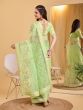 Pista Green Net Saree In Sequins Work