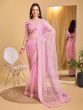 Pink Sequins Embellished Festive Saree In Net