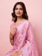 Baby Pink Shimimer Silk Saree In Sequins Embellishments