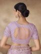 Lilac Party Wear Net Saree In Thread Embroidery