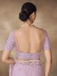 Lilac Net Wedding Saree In Sequins Work