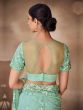 Mint Green Festive Saree With Blouse In Net