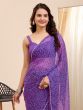 Purple Georgette Casual Saree In Bandhani Print