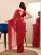 Ruby Red Casual Wear Saree In Georgette With Bandhani Prints