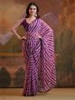 Purple Lehariya Printed Festive Saree In Georgette