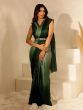 Dark Green Pre-Stitched Shaded Party Wear Saree