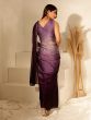 Wine Ombre Shaded Pre- Stitched Party Wear Silk Saree