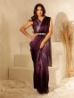 Wine Ombre Shaded Pre- Stitched Party Wear Silk Saree