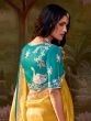 Golden Yellow Stone Work Saree In Chiffon