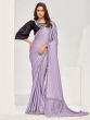 Lilac Pearl Enhanced Zari Saree In Silk