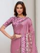 Pink Sequins Embroidered With Heavy Pallu