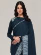 Midnight Blue Party Wear Stone Enhanced Saree