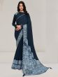 Midnight Blue Party Wear Stone Enhanced Saree