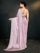 Dusty Purple Sequins Bordered Satin Silk Saree