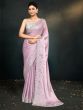 Dusty Purple Sequins Bordered Satin Silk Saree