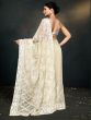 Cream Sequins Work Enhanced Party Wear Saree