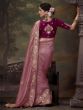 Onion Pink Tissue Silk Saree With Floral Border