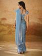 Sky Blue Pre-Stitched Saree In Organza