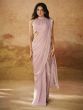 Dusty Pink Pre-Stitched Saree In Organza