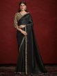 Black Pearl Enhanced Saree In Silk