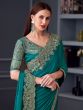 Rama Green Sequins Embellished Saree In Chiffon