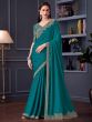 Rama Green Sequins Embellished Saree In Chiffon