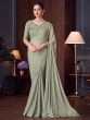 Green Bridesmaid Silk Saree In Thread Embroidery